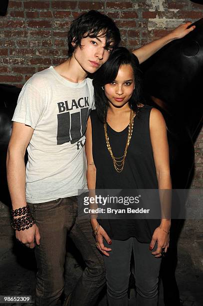 Actors Ezra Miller and Zoë Kravitz attend the "Every Day" after party during the 2010 Tribeca Film Festival at 675 Bar on April 24, 2010 in New York...