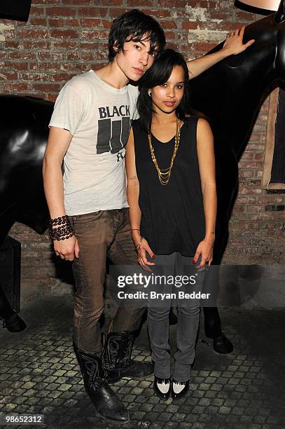 Actors Ezra Miller and Zoë Kravitz attend the "Every Day" after party during the 2010 Tribeca Film Festival at 675 Bar on April 24, 2010 in New York...