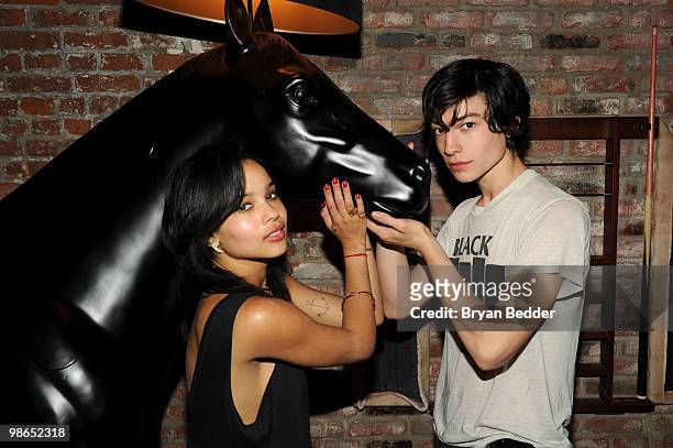 Actors Zoë Kravitz and Ezra Miller attend the "Every Day" after party during the 2010 Tribeca Film Festival at 675 Bar on April 24, 2010 in New York...