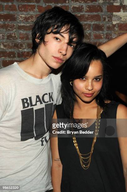 Actors Ezra Miller and Zoë Kravitz attend the "Every Day" after party during the 2010 Tribeca Film Festival at 675 Bar on April 24, 2010 in New York...