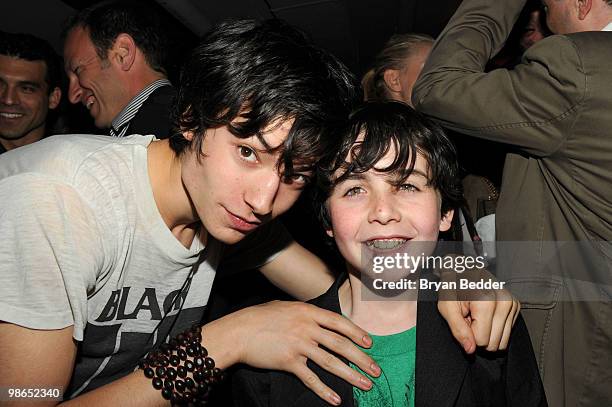 Actors Ezra Miller and Skyler Fortgang attend the "Every Day" after party during the 2010 Tribeca Film Festival at 675 Bar on April 24, 2010 in New...