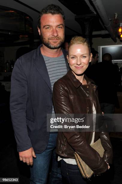 Actors Liev Schreiber and Naomi Watts attend the "Every Day" after party during the 2010 Tribeca Film Festival at 675 Bar on April 24, 2010 in New...