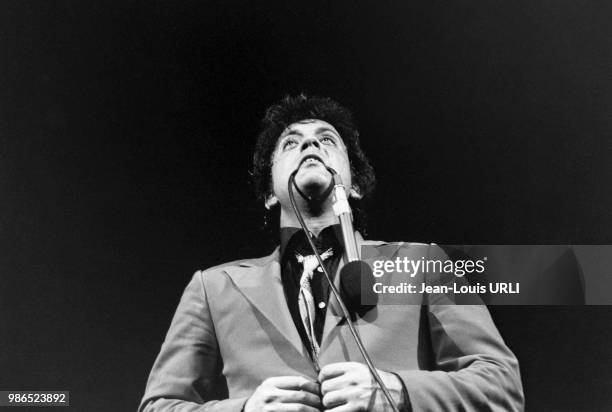 Concert de Billy Joël sur la scène du Grand Rex à Paris le 15 avril 1980, France.