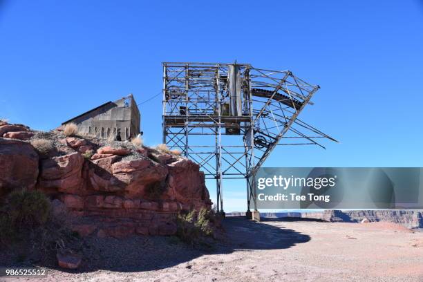 derelict cable car station at guano point - guano stock pictures, royalty-free photos & images