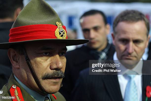 Lieutenant General Jerry Mateparae speaks following the ANZAC Day Dawn Service at ANZAC Cove on April 25, 2010 in Gallipoli, Turkey. Today...