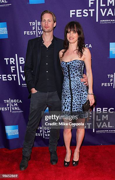 Actors Alexander Skarsgard and Juliette Lewis attend the "Metropia" premiere during the 9th Annual Tribeca Film Festival at the Village East Cinema...