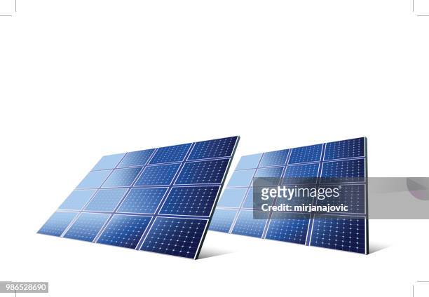 solarkollektoren - sonnenenergiegerät stock-grafiken, -clipart, -cartoons und -symbole