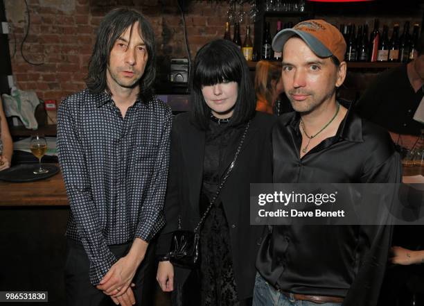 Bobby Gillespie, Ellie Grace Cumming and Alister Mackie attend London dinner to celebrate the Persol SS/18 Good Point, Well Made Live Series hosted...
