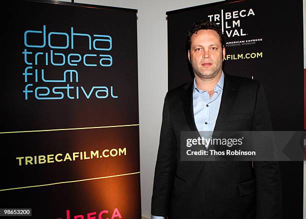 Actor Vince Vaughn attends Doha Tribeca Film Festival Presents "Just Like Us Comedy Night" at Twelve21 on April 24, 2010 in New York City.