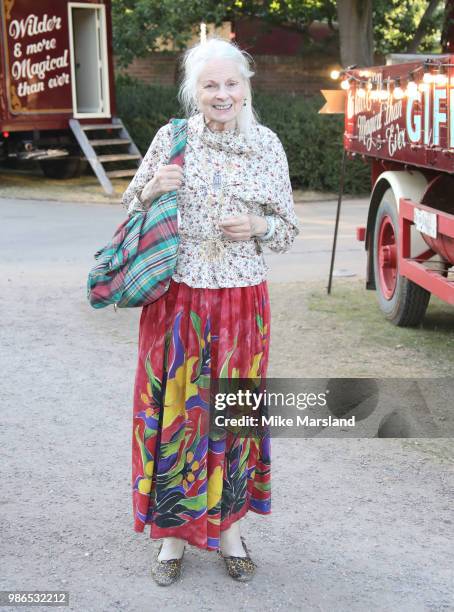 Dame Vivienne Westwood attends Giffords Circus 'My Beautiful Circus' UK Premiere at Chiswick House & Gardens on June 28, 2018 in London, England.