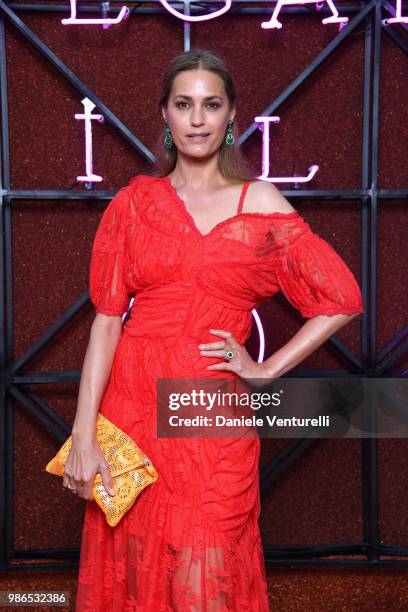 Yasmin Le Bon attends BVLGARI Dinner & Party at Stadio dei Marmi on June 28, 2018 in Rome, Italy.