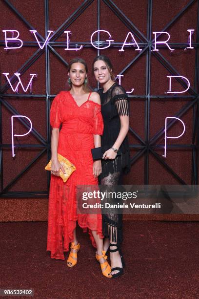 Yasmin Le Bon and Amber Le Bon attend BVLGARI Dinner & Party at Stadio dei Marmi on June 28, 2018 in Rome, Italy.