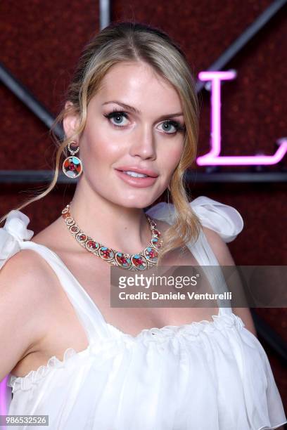 Kitty Spencer attends BVLGARI Dinner & Party at Stadio dei Marmi on June 28, 2018 in Rome, Italy.