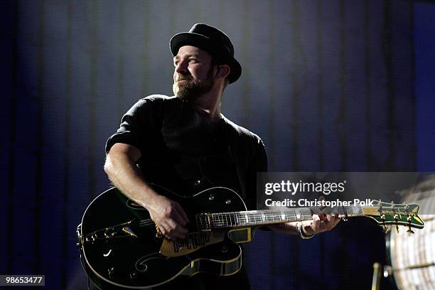 Musician Kristian Bush of Sugarland performs during day 1 of Stagecoach: California's Country Music Festival 2010 held at The Empire Polo Club on...