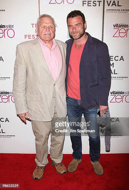 Actors Brian Dennehy and Liev Schreiber attend the "Every Day" premiere during the 9th Annual Tribeca Film Festival at the Tribeca Performing Arts...