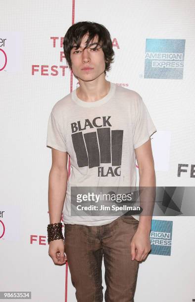 Actor Ezra Miller attends the "Every Day" premiere during the 9th Annual Tribeca Film Festival at the Tribeca Performing Arts Center on April 24,...