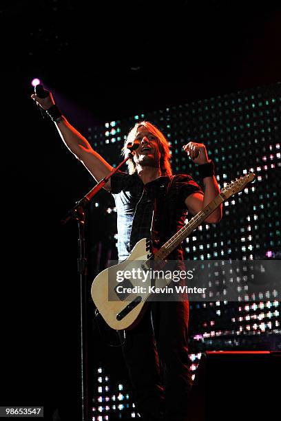 Musician Keith Urban performs during day 1 of Stagecoach: California's Country Music Festival 2010 held at The Empire Polo Club on April 24, 2010 in...