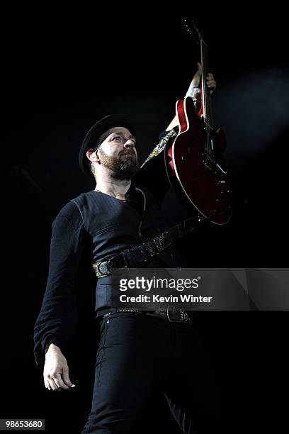 Musician Kristian Bush of Sugarland performs during day 1 of Stagecoach: California's Country Music Festival 2010 held at The Empire Polo Club on...