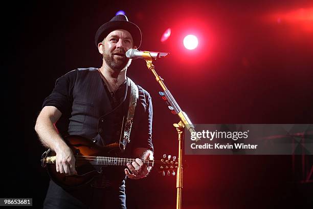 Musician Kristian Bush of Sugarland performs during day 1 of Stagecoach: California's Country Music Festival 2010 held at The Empire Polo Club on...