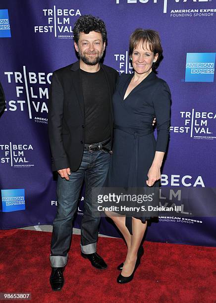 Actor Andy Serkis and Lorraine Ashbourne attends the "Sex & Drugs & Rock & Roll" premiere during the 9th Annual Tribeca Film Festival at the Village...
