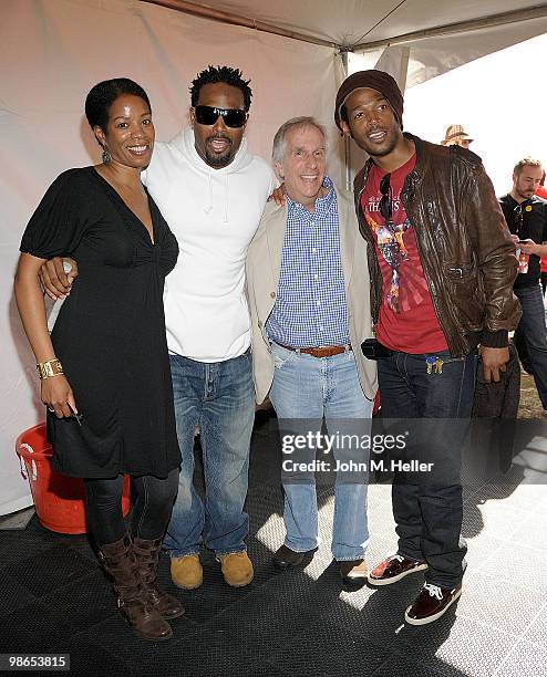 Actors Kim Wayans, Marion Wayans, Henry Winkler and Shawn Wayans attend the Los Angeles Times Festival of Books on the Campus of UCLA on April 24,...