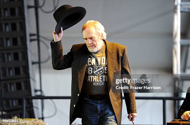 Musician Merle Haggard seen during day 1 of Stagecoach: California's Country Music Festival 2010 held at The Empire Polo Club on April 24, 2010 in...