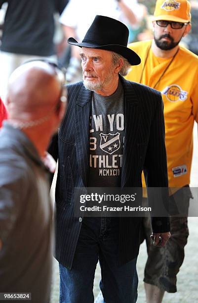 Musician Merle Haggard seen during day 1 of Stagecoach: California's Country Music Festival 2010 held at The Empire Polo Club on April 24, 2010 in...