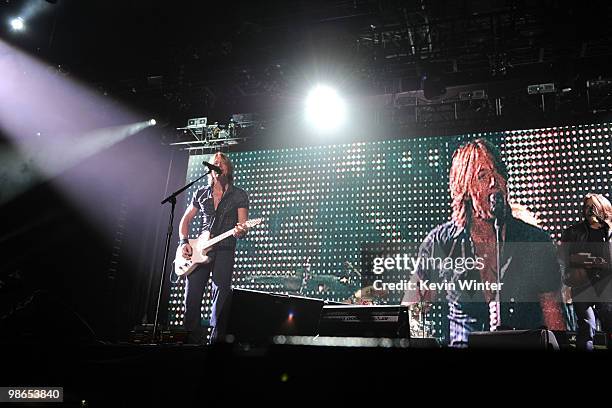 Musician Keith Urban performs during day 1 of Stagecoach: California's Country Music Festival 2010 held at The Empire Polo Club on April 24, 2010 in...