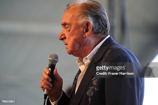 Musician Ray Price performs during day 1 of Stagecoach: California's Country Music Festival 2010 held at The Empire Polo Club on April 24, 2010 in...