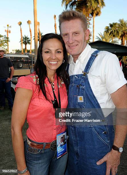 Singer Joey Martin Feek and musician Rory Lee Feek of Joey + Rory pose backstage during day 1 of Stagecoach: California's Country Music Festival 2010...