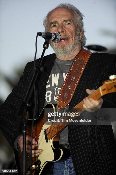 Merle Haggard performs as part of the Stagecoach Music Festival at the Empire Polo Fields on April 24, 2010 in Indio, California.