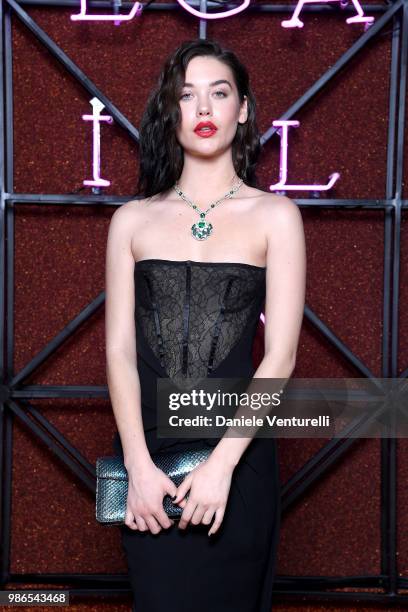 Amanda Steele attends BVLGARI Dinner & Party at Stadio dei Marmi on June 28, 2018 in Rome, Italy.