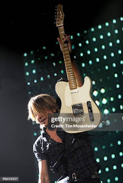 Keith Urban performs as part of the Stagecoach Music Festival at the Empire Polo Fields on April 24, 2010 in Indio, California.