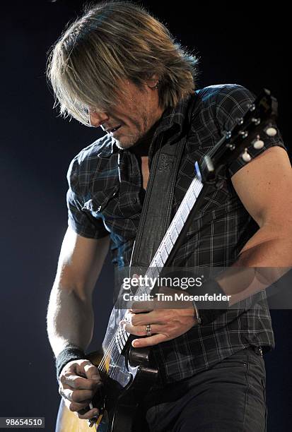 Keith Urban performs as part of the Stagecoach Music Festival at the Empire Polo Fields on April 24, 2010 in Indio, California.