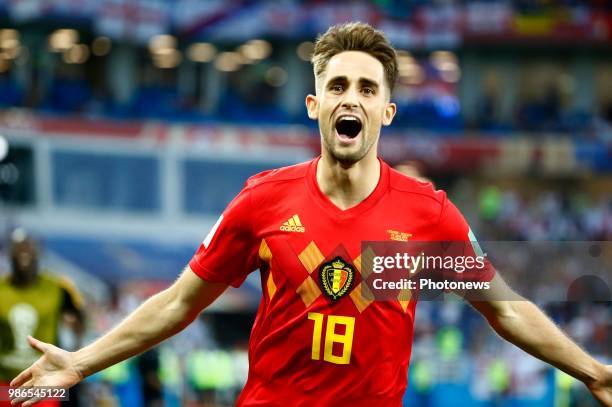 Goal Adnan Januzaj midfielder of Belgium during the FIFA 2018 World Cup Russia group G phase match between England and Belgium at the Kaliningrad...