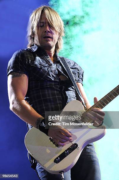Keith Urban performs as part of the Stagecoach Music Festival at the Empire Polo Fields on April 24, 2010 in Indio, California.