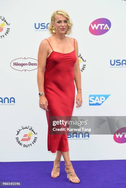 Anastasia Pavlyunchenkova attends the WTA's 'Tennis On The Thames' evening reception at Bernie Spain Gardens South Bank on June 28, 2018 in London,...