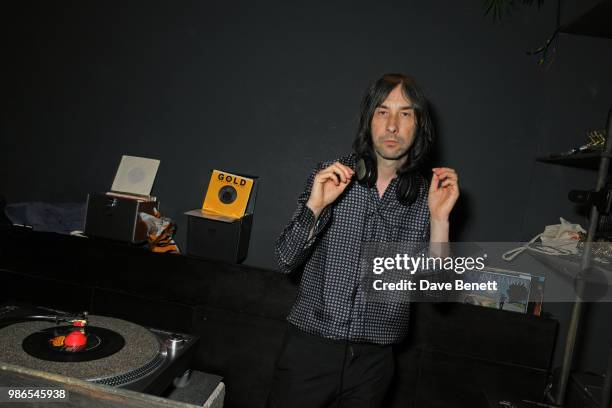 Bobby Gillespie DJs at London dinner to celebrate the Persol SS/18 Good Point, Well Made Live Series hosted by Jefferson Hack and Brandon Flynn at...