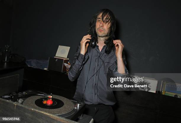 Bobby Gillespie DJs at London dinner to celebrate the Persol SS/18 Good Point, Well Made Live Series hosted by Jefferson Hack and Brandon Flynn at...