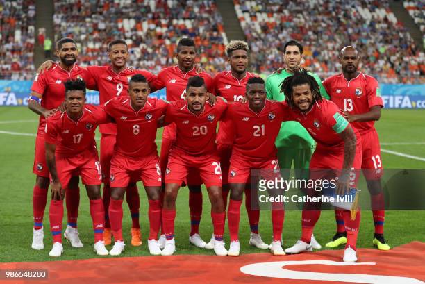 Panama team group photo during the 2018 FIFA World Cup Russia group G match between Panama and Tunisia at Mordovia Arena on June 28, 2018 in Saransk,...