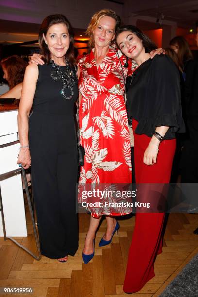 Alexandra von Rehlingen, Nikki Benett and her daughter Sophia Ninette Luebbe attend the Emotion Award at Curiohaus on June 28, 2018 in Hamburg,...