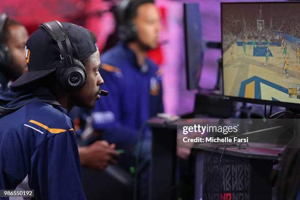 Smoove of Jazz Gaming during the game against Celtics Crossover Gaming on June 22, 2018 at the NBA 2K League Studio Powered by Intel in Long Island...