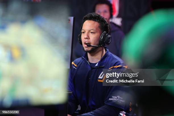 MrSlaughter01 of Jazz Gaming during the game against Celtics Crossover Gaming on June 22, 2018 at the NBA 2K League Studio Powered by Intel in Long...