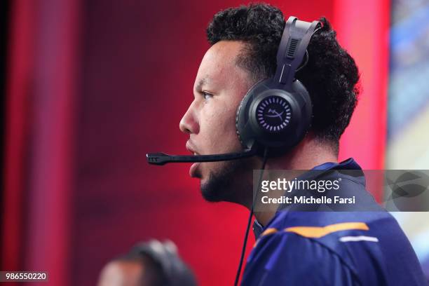 MrSlaughter01 of Jazz Gaming during the game against Celtics Crossover Gaming on June 22, 2018 at the NBA 2K League Studio Powered by Intel in Long...