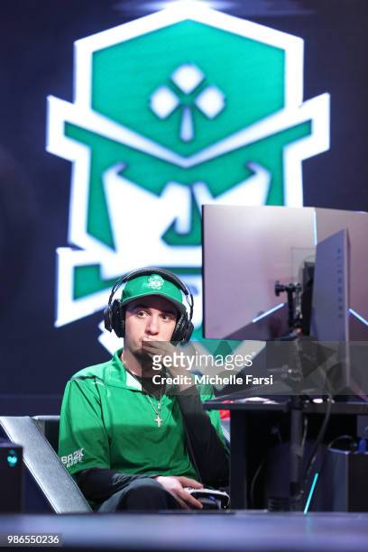 X of Celtics Crossover Gaming during the game against Jazz Gaming on June 22, 2018 at the NBA 2K League Studio Powered by Intel in Long Island City,...