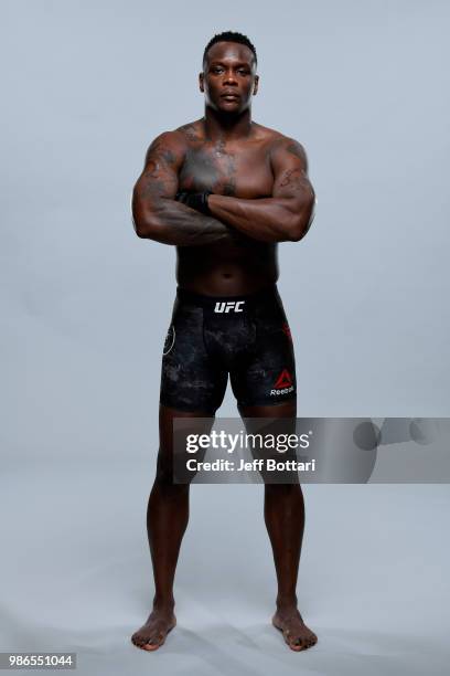 Ovince Saint Preux poses for a portrait during a UFC photo session on June 20, 2018 in Singapore.