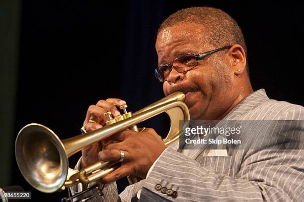 New Orleans born jazz trumpeter, bandleader, composer and arranger Terence Blanchard performs during day 2 of the 41st annual New Orleans Jazz &...