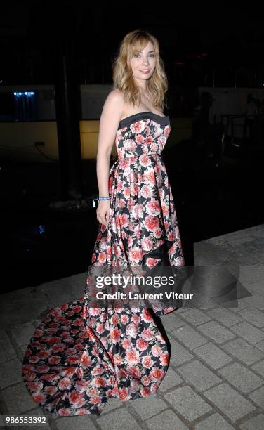 Actress Alix Benezech attends "Trophee de la Petanque Gastronomique" at Paris Yacht Marina on June 28, 2018 in Paris, France.