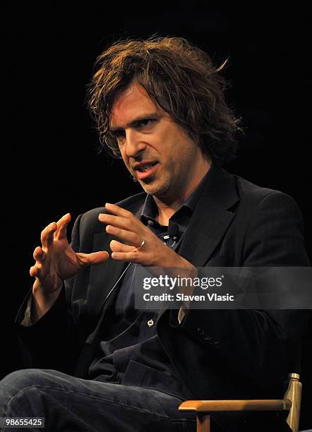 Writer/director Brett Morgen speaks at the panel and screening of 'Beyond Playing The Field' during the 2010 Tribeca Film Festival at the School of...