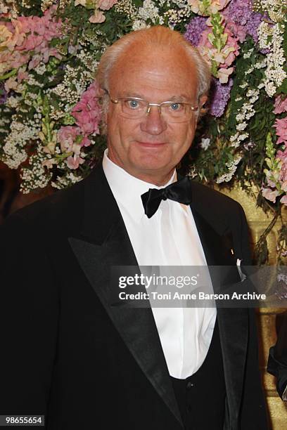 King Carl Gustav of Sweden attends The World Scout Foundation Diner at Hotel de Paris on April 24, 2010 in Monte-Carlo, Monaco.